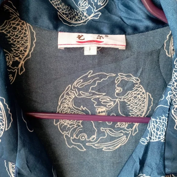 Navy Blue QiGong Silk Top - Picture 5 of 16